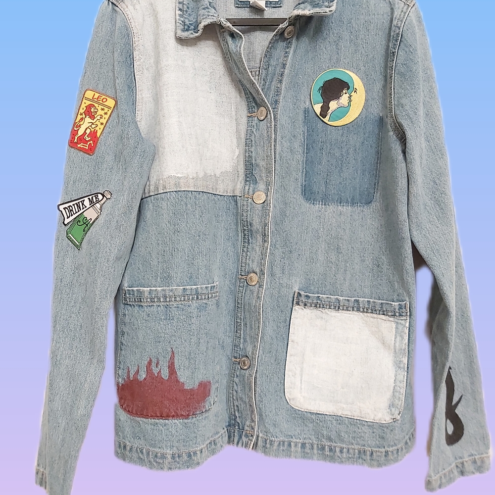 Patchwork Denim Jacket with Patches